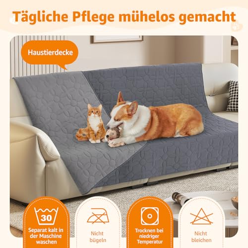 PICK FOR LIFE wasserdichte Hundedecke, beidseitig verwendbare Haustierdecke als Schutz für Sofa, Bett und Auto – waschbare Hundematte für große und kleine Hunde sowie Katzen
