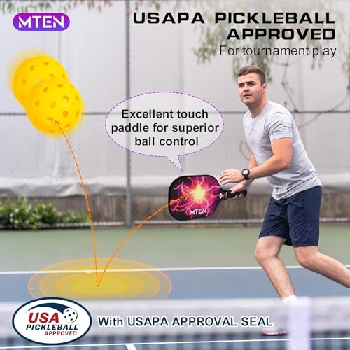 Image of MTEN Pickleball Paddles Set of 2 /4 /1, USAPA Approved Fiberglass Rackets