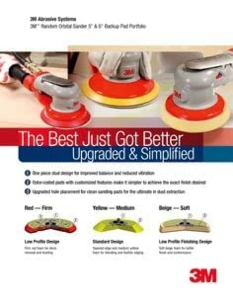 3M Hookit 77855 Soft Beige Disc Pad - 5 in DIA - 11/16 in Thick - 5/16 - 24 External Thread Attachment [PRICE is per PAD]