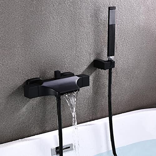 Mitigeur de baignoire cascade mural - Solution laiton avec douchette pour un nettoyage facile