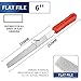 Baisiky 6'' inch Diamond Coated Flat File Plastic Handle Hand Tools for Grinding on Glass, Stone, Marble, Rock, Bone,120 Grit