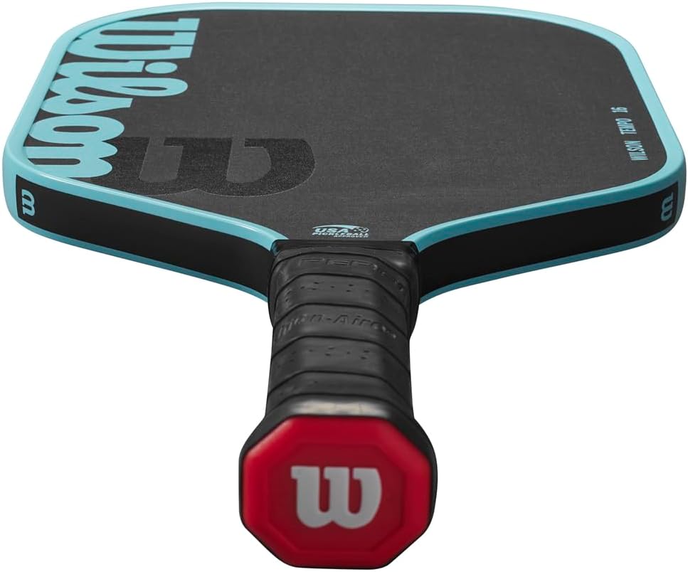 WILSON Tempo Series 16mm Pickleball Paddles - Grip Size 2-4 1/4", Black/Blue