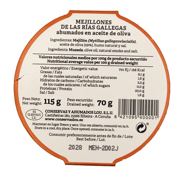 Mejillones de las Rias Gallegas Ahumados en aceite de oliva (PACK 3 UNIDADES)