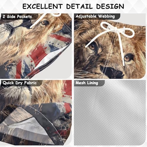 Boys Swim Trunks British Flag with Lion Toddler Swim Shorts Beach Board Shorts Swimsuit3