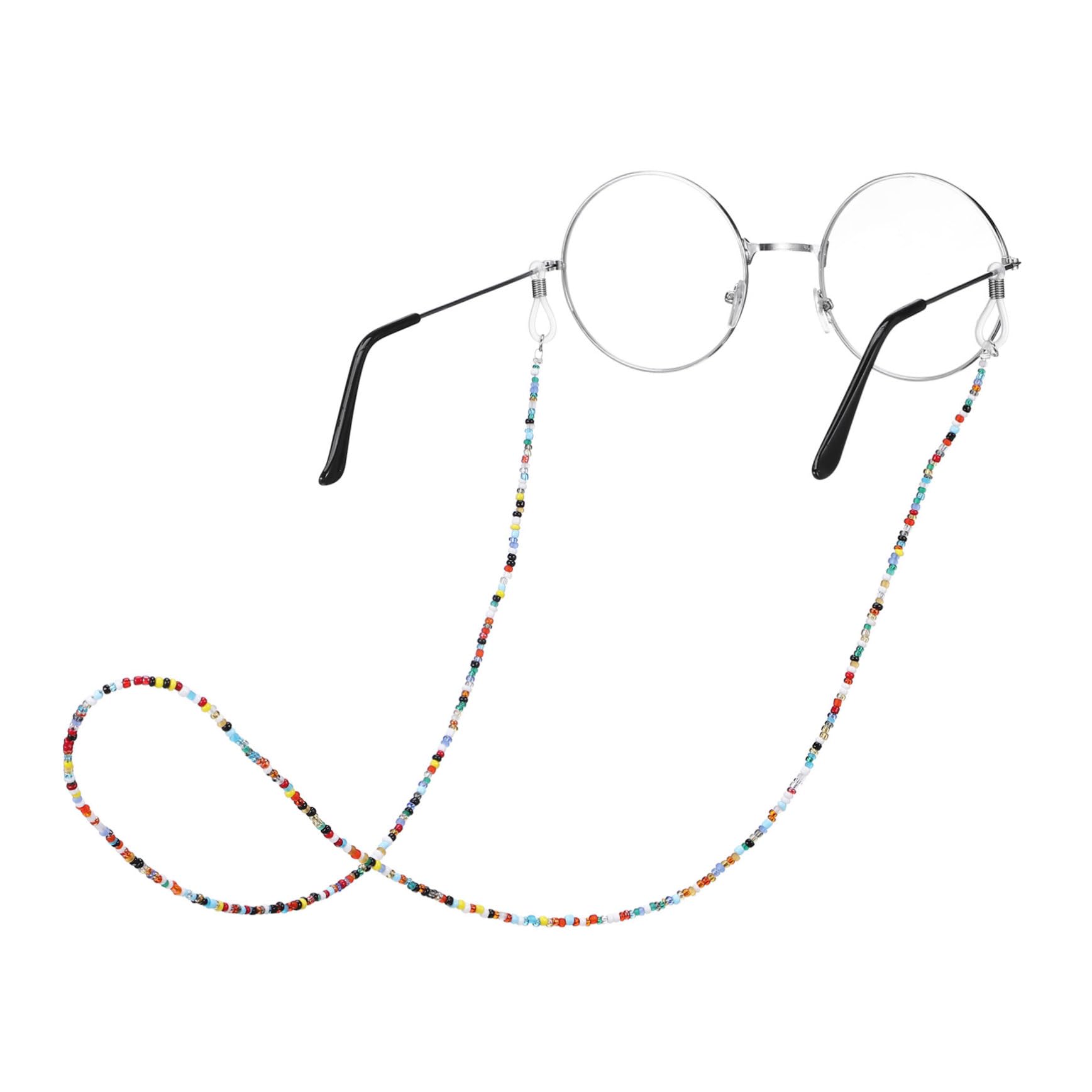 Cadena para Gafas Antideslizante de Plástico Cuentas de Colores, 2 Piezas