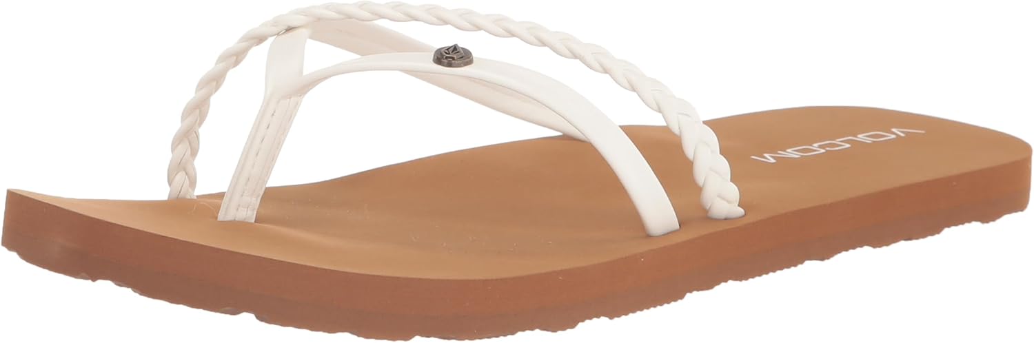 Volcom Women's Thrills Sandal Flip-Flop, White-New, 7