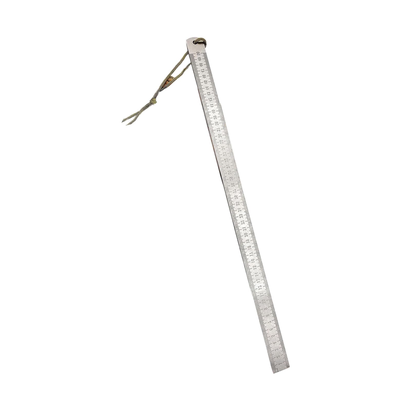 Kaccde 53Cm 4Mm Stainless 50Cm 20In Straight Ruler Car Mounted Defense Ruler Measurement Tool Multifunctional Straight Edges Ruler4 Thickened Stainless Steel