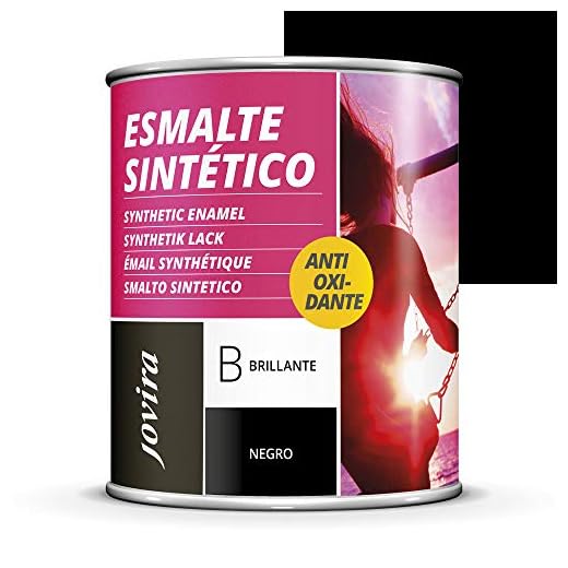 JOVIRA PINTURAS ESMALTE DIRECTO SOBRE OXIDO BRILLANTE (750 Mililitros, Negro)