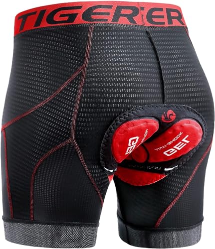 X-TIGER Herren Radunterhose Fahrradhosen mit 5D Sitzpolster Fahrrad MTB Unterwäsche Pro Bike Boxer Größe Kurze Hosen