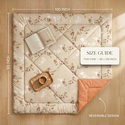 Image of VAS COLLECTIONS Feather Cotton Reversible AC Comforter for Double Bed | Super Soft 220 GSM Quilt /Duvet /Dohar | Lightweight All-Season Comforter | 90 x 100 Inches (1 Piece), Sage