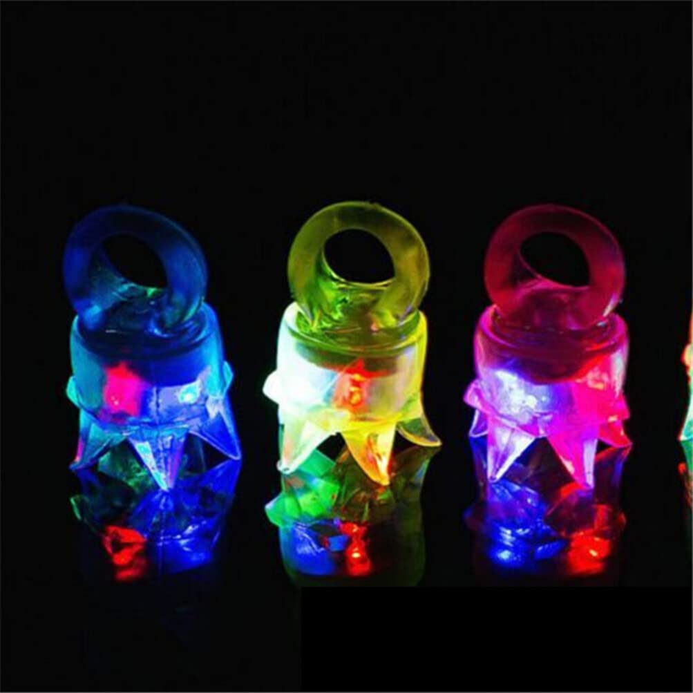 STOBOK 20 luces LED con baches, anillos de goma intermitentes, juguetes para dedos, regalos para fiestas de cumpleaños infantiles, aulas, premios, juguetes, luces para niños