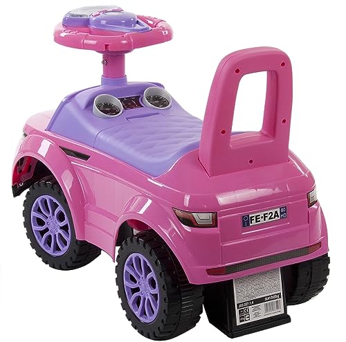 Rutschauto ab 1 Jahr, Kinderauto ab 12 Monaten, Baby Auto, Lauflernhilfe mit Hupe und Motorengeräuschen (Rosa) – Bild 5