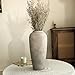 GDSZJLJ 15 Inch Ceramic Rustic Farmhouse Vase, White Grey Handmade Pottery Vase for Living Room & Home Decor, Rustic Flower Vases for Table Centerpieces & Shelf Decoration, Wedding Gifts