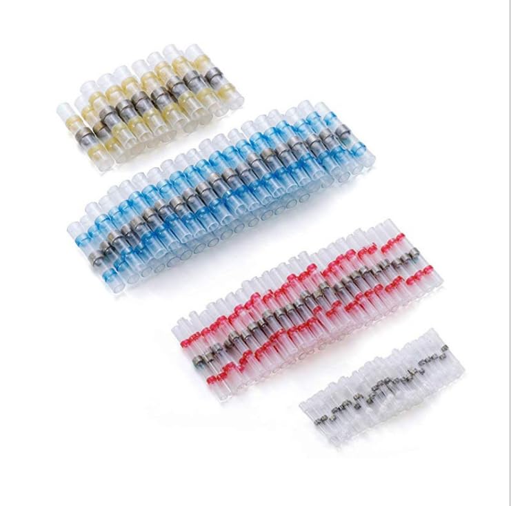 50 100PCS 200PCS 22-18 AWG SST Series Waterproof Heat Shrink Solder Sleeve Seal Butt Terminal Connector - (Color: Red, Pins: 200pcs)