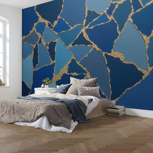 Papier Peint Marbre Géométrique pour Moderniser un Salon - 6