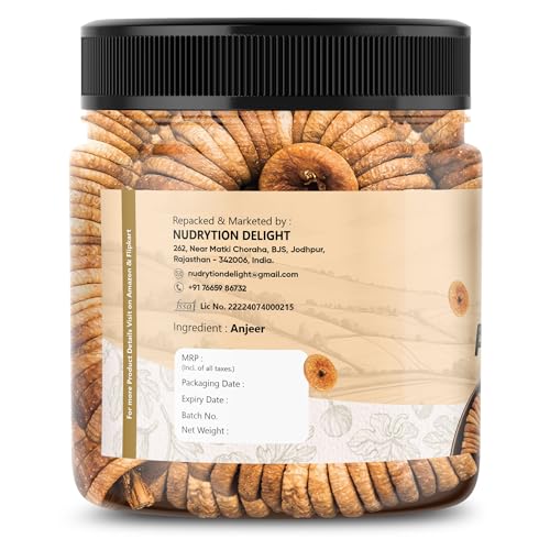 Image of Premium Dry Figs (Anjeer) 500g | Soft & Fresh, High Fiber Dry Fruits | Natural Sweetness | Best Value Pack | Hygienically Packed by Nudrytion Delight