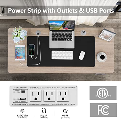 Farexon 48 X 24 Inch Standing Desk Electric Adjustable Height With Charging Station, Stand Up Desk With Ergonomic Workstation, 4 Preset Heights Easy To Set #TOP3