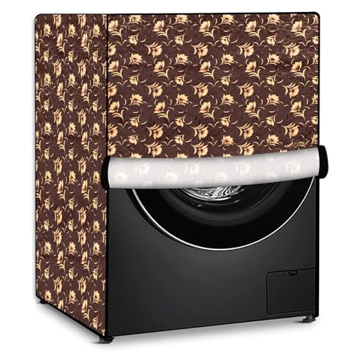 Image of Stylista Washing Machine Cover Compatible for LG 9 kg Inverter Wi-Fi Fully-Automatic Front Load FHT1409SWS, STS-VCM Floral Printed Pattern