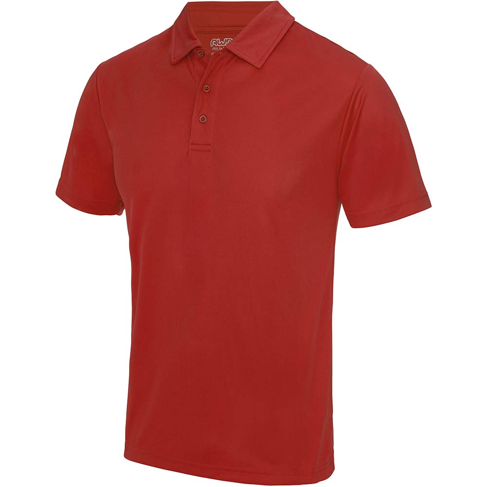Just Cool Mens Plain Sports Polo Shirt (3XL) (Fire Red)