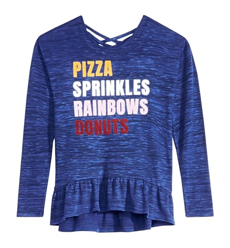 Epic Threads Big Girls Sweater-Knit Top (Navy, S (7/8))