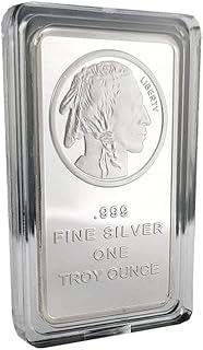 1 oz Commemorative Coin, Square Silver-Plated Bullion with Native American Buffalo Design, 999 Fine Silver, Libertys, Coll...