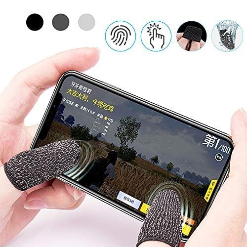 Gaming Anti-Slip Pub-G Trigger (4-Piece) Thumb & Finger Sleeve For Mobile Gaming Console,Free-Fire -Pack Of 2 Pair- Black-image-21