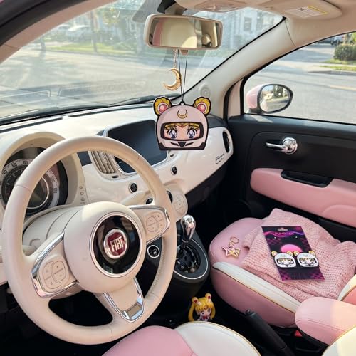 Image of PumpCar 2 pieces double-sided Moon Racer helmet hanging cartoon Vanilla-scented funny car air freshener Cool hanging for rearview mirror Car Interior Accessories Gifts