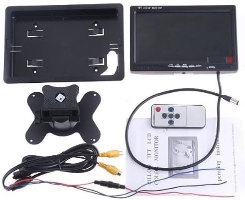 Contents of the BW 7-inch Car Monitor box laid out