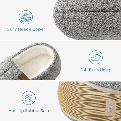 HUXMEYSON Slippers for Women with Curly Fleece Upper, High Elastic Memory Foam Womens Slippers, Cozy Soft House Slippers3