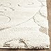 SAFAVIEH Florida Shag Collection Area Rug - 4' Square, Cream & Beige, Scroll Design, Non-Shedding & Easy to Clean, High-Low Plush Pile, Ideal for Living Room, Bedroom, Dining Space (SG455-1113)