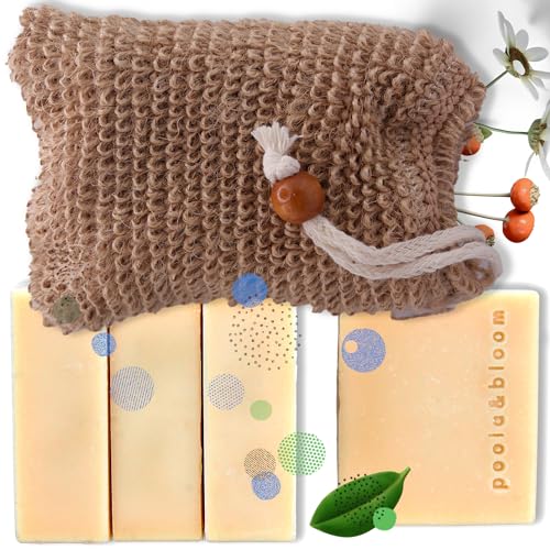 Set de Jabón Natural para Cuerpo y Rostro: Coco y Sándalo - Body Wash para Hombres y Face Wash Masculino que Hidrata y Exfolia Suavemente, Eliminando Células Muertas para una Piel Radiante