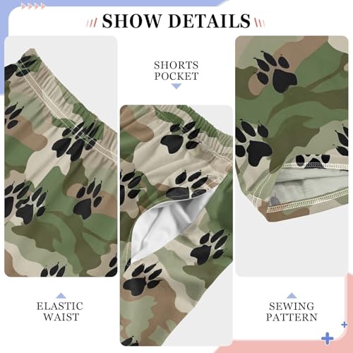 ALAZA Camouflage Dog Footprint Pajama Pants Long Sleep Pant Pajama Bottoms Elastic Waist with Pockets4