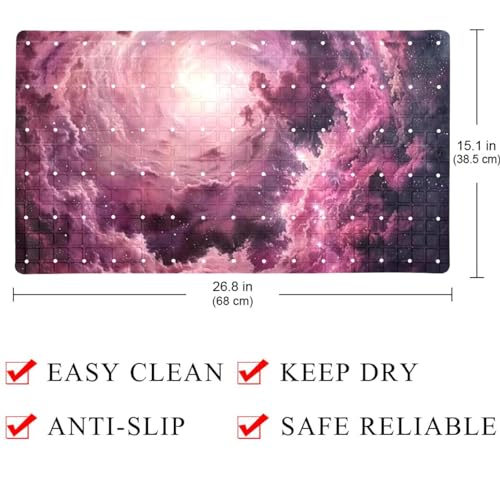 Alfombrilla galaxia de PVC extra larga con ventosas para baño 5