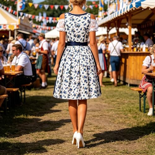 Robes Dirndl de Bavière Oktoberfest avec épaules nues - 4