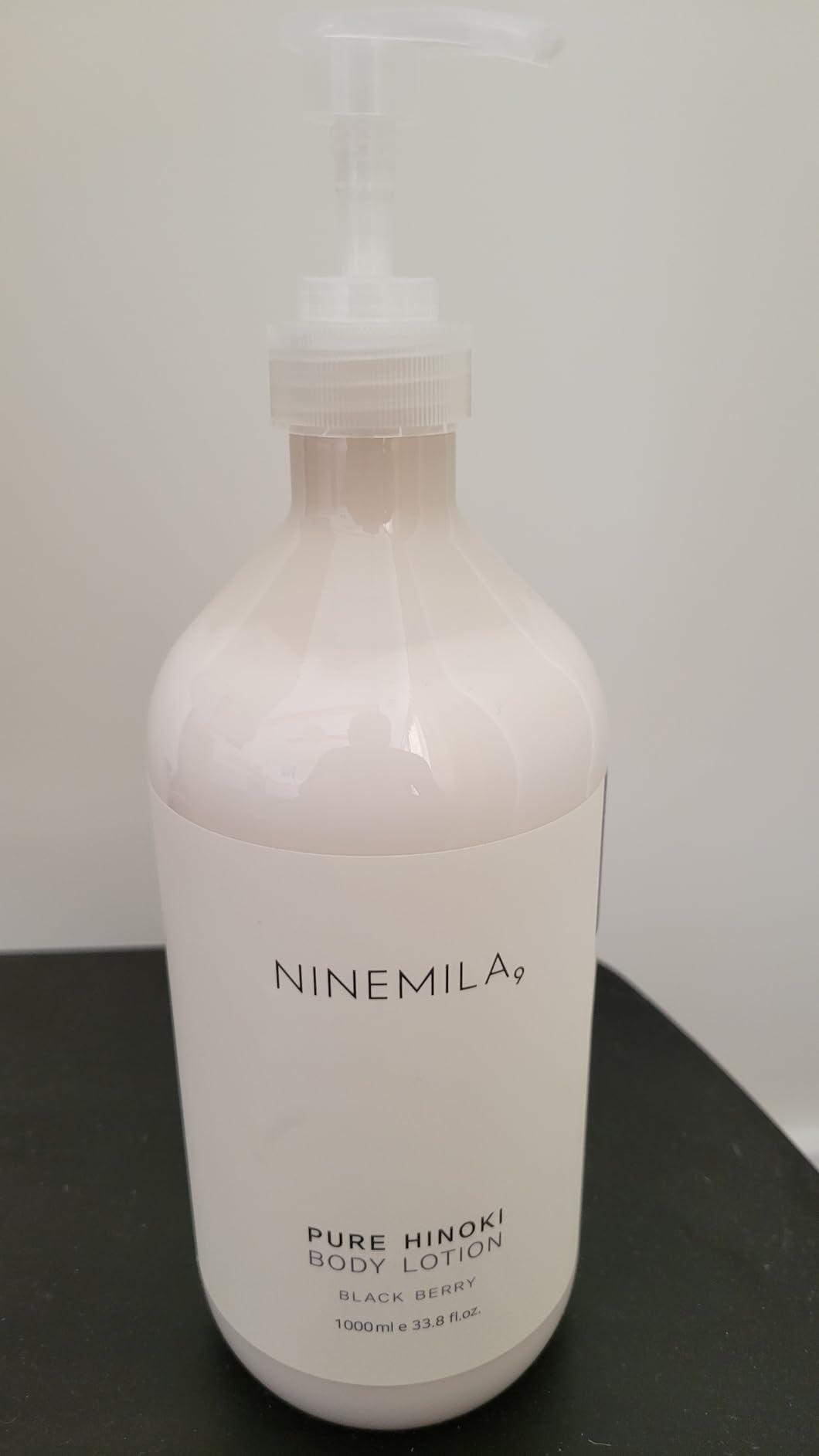 NINEMILA9 NINEMILA Pure Hinoki Body Lotion, Black Berry Scent, 1000ml (33.8 fl oz) Pump, Shea Butter & Glycerin, Jeju Hinoki Water 50,000ppm, Vegan, Daily Moisturizing Body Cream
