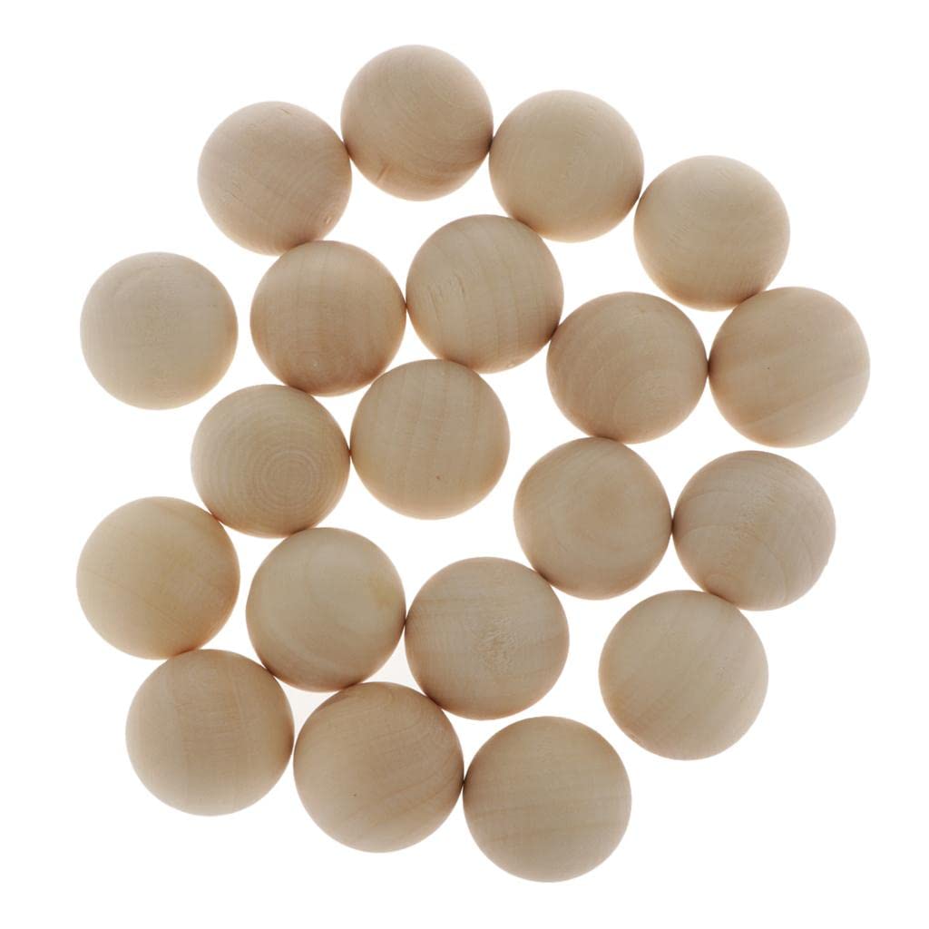 Juego de 5 cuentas redondas de madera sueltas de 10/20 piezas para joyas, manualidades, 30 mm, 20 unidades