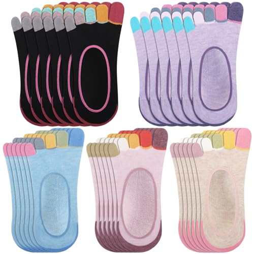 Image of Bencailor 6 /15 Women Cotton Five Toe Socks No Show Ankle Socks with Toes Separated for Athletic Walking Yoga