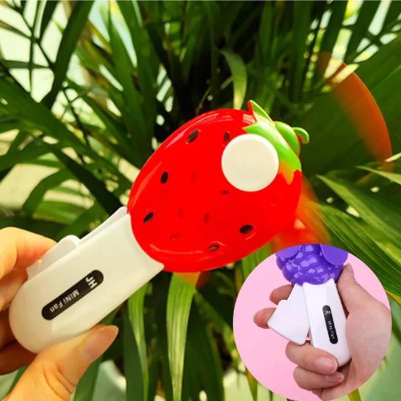 NEEYATI Hand Pressure Mini Hand fan Fruit Shape Cute Squeeze Toys/Cool Summer hand Fan/without Battery/Kids hand Fan Toys Multi Color 4