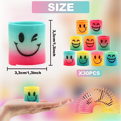 YESLUSY Regenbogenspiralen, Sprungfedern Spiralen Spielzeug, Party Mitgebsel, Lernspielzeug, Mitgebsel Kindergeburtstag Gastgeschenke, Kleine Geschenke für Kinder (30 Stück)