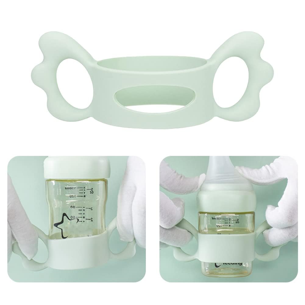 Zhenghebuy Baby Bottle Handle,2Pcs Bottle Silicone Handle,Square Bottle Handle,Baby Bottle Grip,Wide-Neck Baby Bottle Holder for Baby Self Feeding - Image 2