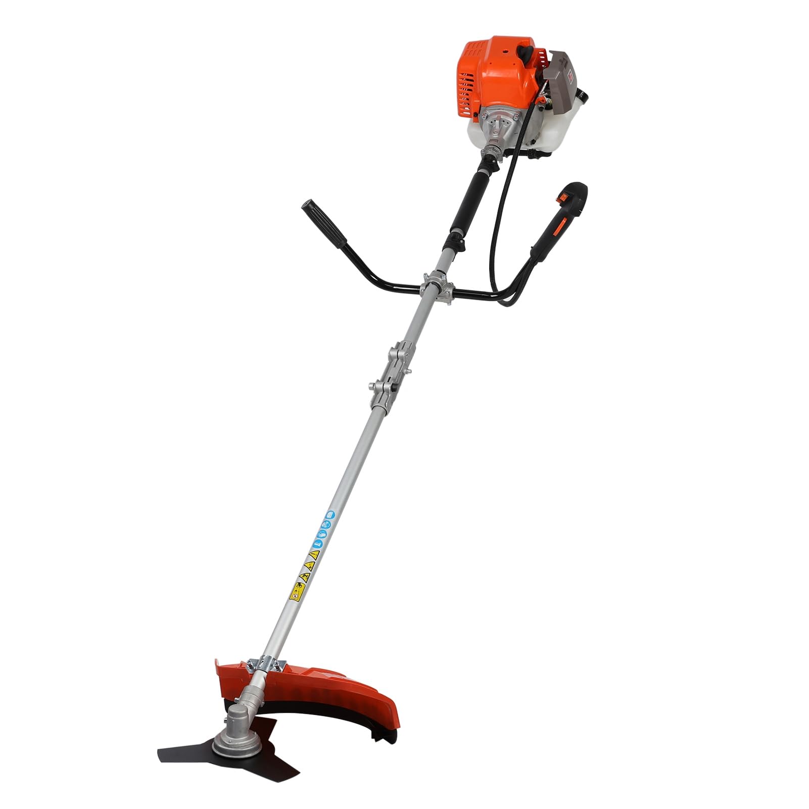loyliawa Strimmer, Cordless Strimmer, Gas String Trimmer, 52cc 2-Stroke Weed Wacker Gas Powered, 2 in 1 Cordless Hedge Trimmer, Handheld Weed Eater, Plastic Handle & Shoulder Strap Included Orange