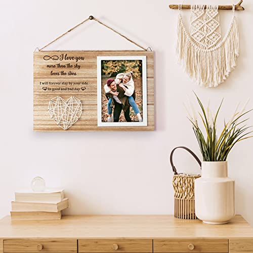 Kullder Personalized Couple Picture Frame Romantic Gifts Anniversary For Boyfriend From Girlfriend Husband Gift From Wife Present Rustic Engraved Wooden Photo Frame Fits 4X6 #TOP5