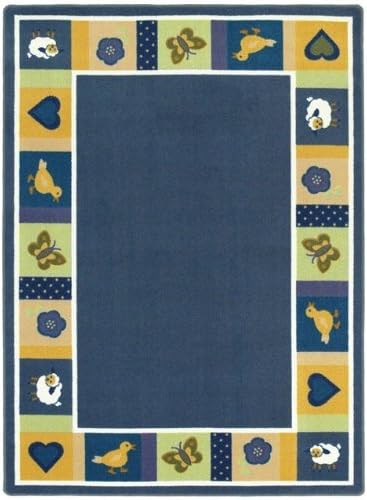 Baby Blues Bold 3 ft.10 in. x 5 ft.4 in. WearOn Nylon Machine Tufted- Cut Pile Just for Kids Rug