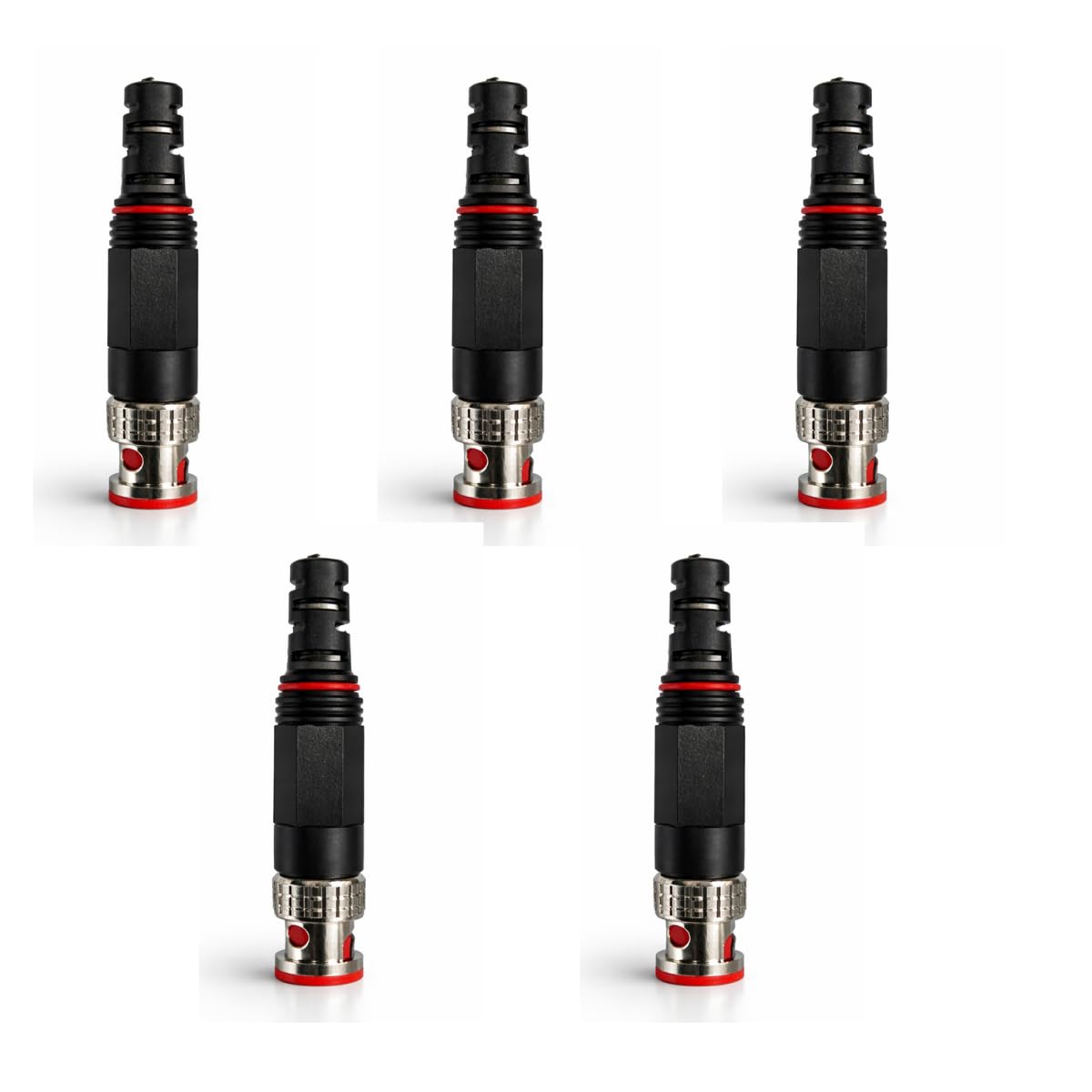 JK Vision BNC Male Compression Connector for CCTV Cameras– (Premium Metal Twist Lock Connector) with Red O-Ring, Secure Signal, Easy Installation for hd Cameras (Dvr)& Security Cameras Set of 5-image-23