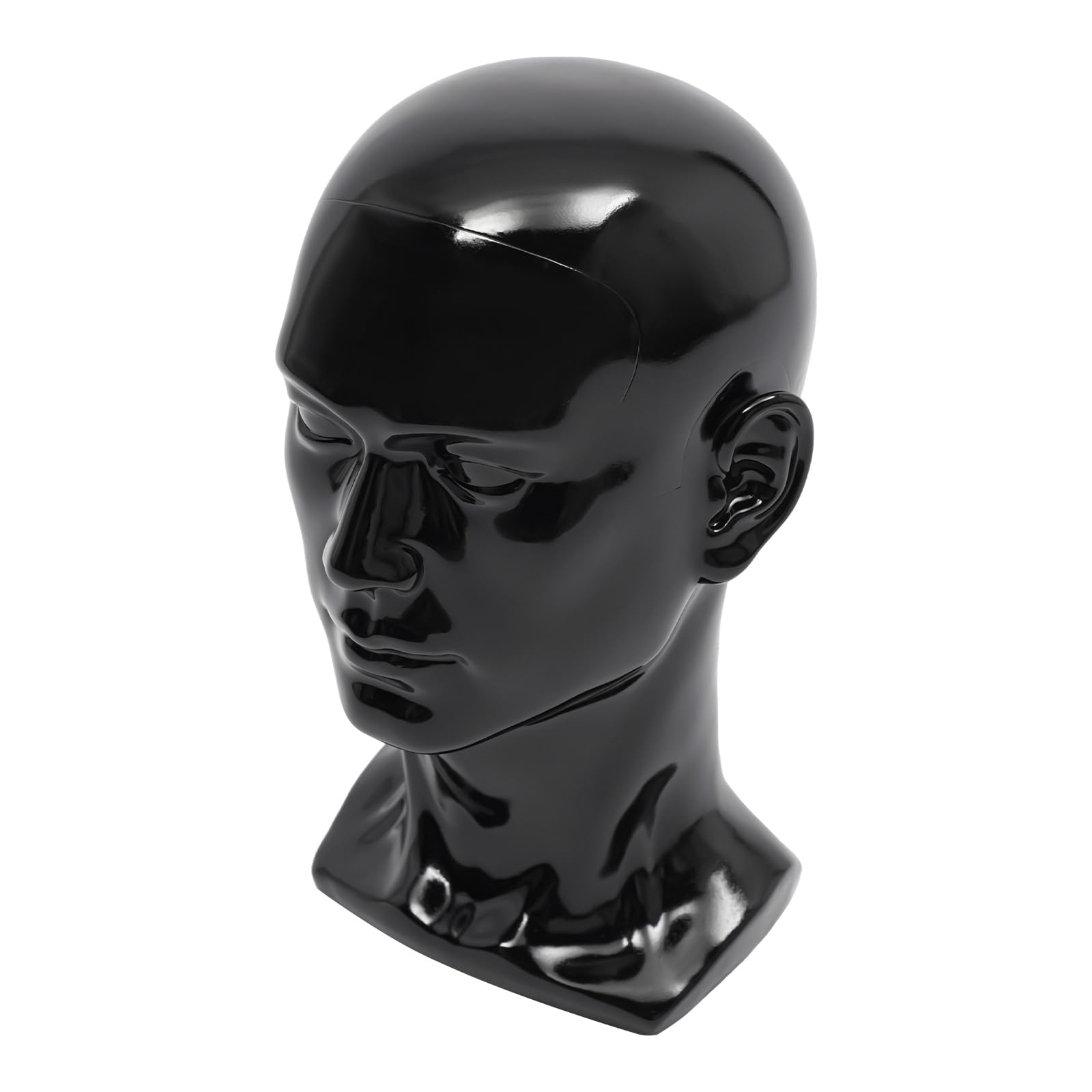 Cabeza de maniquí de PVC brillante con soporte estable para lucir sombreros con estilo