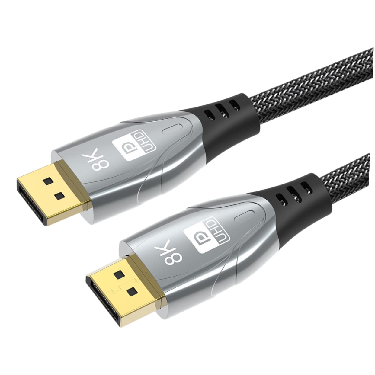 Angoily 2m Display Port Cable Computer Monitor Connection Cord Compatible Tv Laptop Game Console Projector High Performance Stable Transmission Plated Connectors