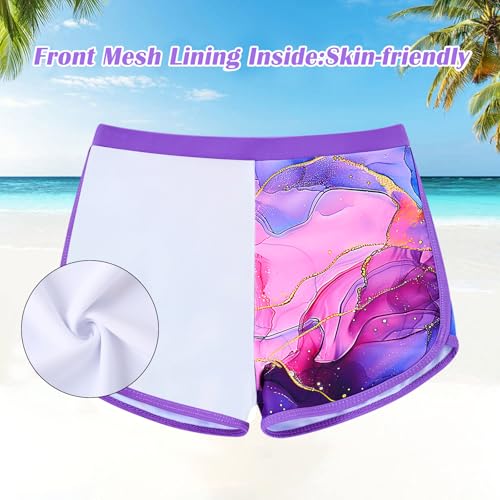 Image of TUONROAD Girls 2 Pieces Rash Guard Swimsuit Long Sleeve Tankini for 4-10 Years