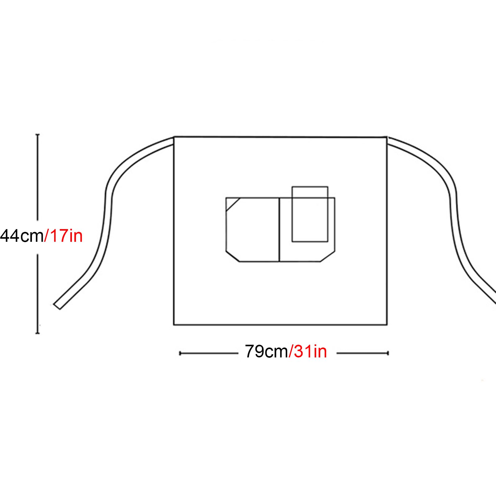 2 Pièces Tablier Serveur Court Tablier Taille avec Poches Cuisine Demi pour Restaurants, Cafés, BarsBlue,One Size