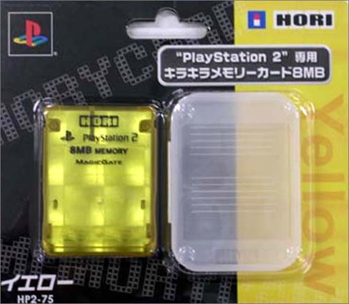 プレイステーション2専用 キラキラメモリーカード8MB イエロー