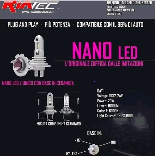 Generico KIT LAMPADE DI CONVERSIONE A LED H7 EASYFIT, 16W 12/24V 6000K